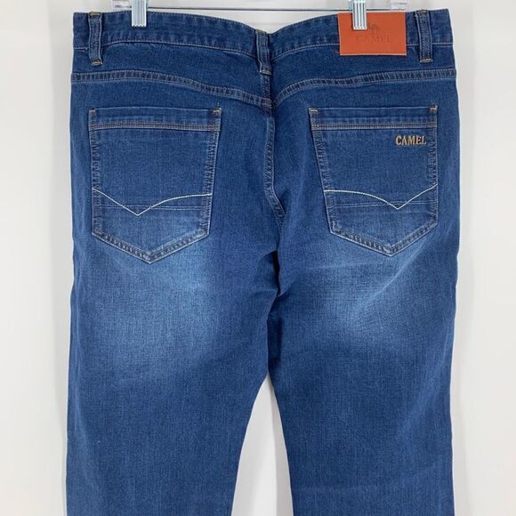 Camel Slim Straight Leg Jeans Medium Blue Wash - Picture 4 of 5